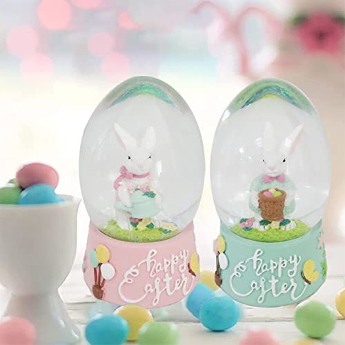 Aobaks S/2 Easter Bunny Snow Globe Decoration, Easter Water Globe Home Decor, Easter Bunny Decor, Rabbit Decor, Easter Bunny Figurine, Spring Decoration For Easter Home, #TOP6