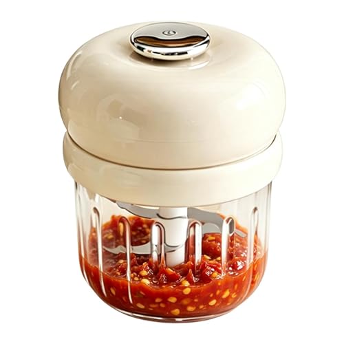 Picadora de Ajo | Picadora Eléctrica de Alimentos | Pequeño de Verduras | Para Verduras Ensalada Jengibre Ajo Cebolla Cocina Camping Casa Restaurante Piso Picnic