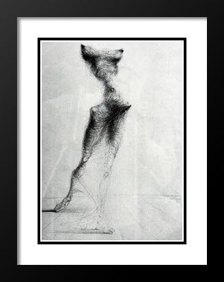 Gradiva 25x29 Framed and Double Matted Art Print by Salvador Dali