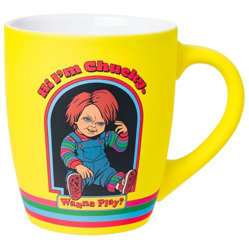 Silver Buffalo Chucky Hi I'm Chucky Wanna Play Soft to Touch Jumbo Ceramic Mug, 25 Ounces