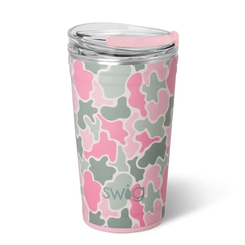 Swig Life 24oz Insulated Party Cup with EZ Slider Lid, Blushing Camo