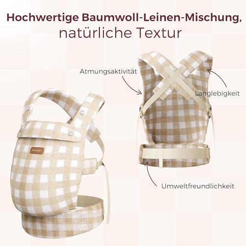 Momcozy Baby-Trage aus Natur-Baumwoll-Leinen: Besonders langlebig, ergonomisch, leicht & komfortabel - Hände-Frei für Mütter & Väter… – Ansicht 3