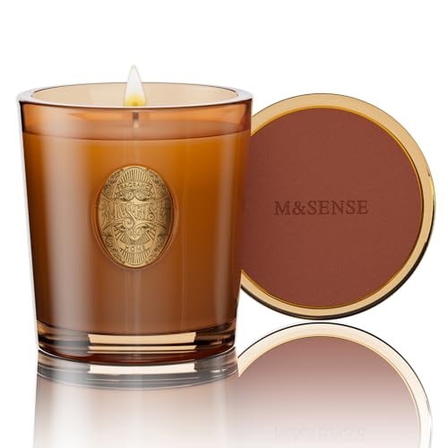 M&SENSE Natural Soy Wax,Hot Cocoa Scented Aromatherapy Candle Gift for Women and Men - 9.2 oz,50 Hours Burn Time,Orange,Luxury Home Scented and Home Décor