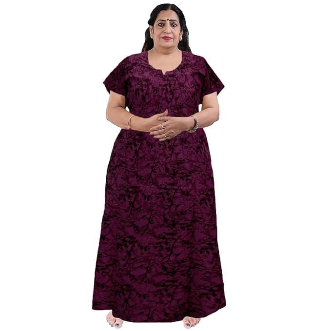 posh perfection Women's Cotton Printed Over Size Maxi Nightgown Nighty for Women Ankle Length Night Dress - Pack of 1 (Free Size, NGOS)-picture-26