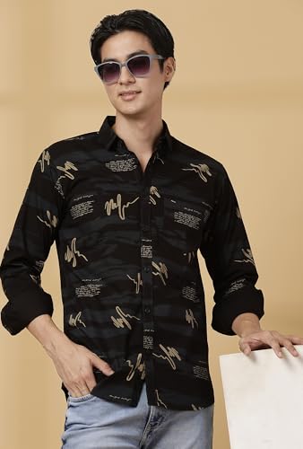 Image of Majestic Man Men's Cotton Slim Fit Printed Casual Shirt