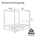 ZINUS Patricia White Metal Canopy Platform Bed Frame, Mattress Foundation with Steel Slat Support, No Box Spring Needed, Easy Assembly, Full