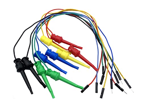 Image of 5 Pairs Test Hook Clips to Breadboard Male Female Jumper Wires,Flexible Silicone Test Leads for Electrical Testing