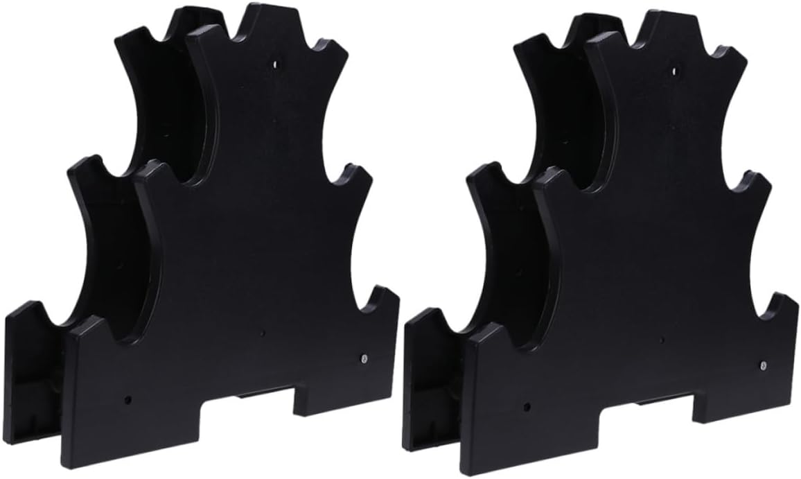 2pcs Dumbbell Rack Holder for Home Gym Compact Plastic Stand for Dumbbells Black Space-saving Weight Storage for Strength Training