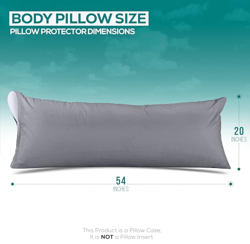 Image of Utopia Bedding Premium 100% Waterproof Pillow Protectors with Zipper Body Size (Set of 2), Bed Bug and Dust Mite Proof Zippered Pillow Covers, Pillow Encasement Cases, Gray