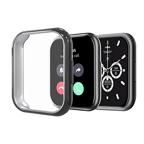 Image of Sounce Protective Case Cover Compatible Noise Colorfit Ultra /Noise Colorfit Ultra Buzz Overall Protective Case TPU HD Clear Ultra-Thin Cover with Unbreakable Screen Guard - Black