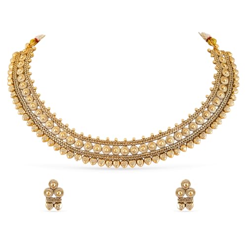 Image of Rubans Gold Plated Royal Necklace Set for Women Stylish