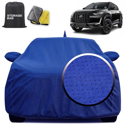 Image of for Nissan Magnite 100% Waterproof Car Cover for All Weather Protection with Mirror Pockets, Soft Cotton Lining, Triple Stitched with Adjustable Belt Bottom Elastic to Secure Fit