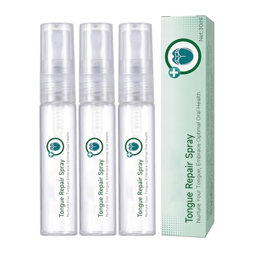 3PCS Dry Mouth Spray,Tongue Moisturizing Spray,Instant Dry Mouth Relief,Tongue Repair Spray,Fissured Tongue Relief Spray,Fresh Breath Spray,Remove Odor,Natural Ingredients,Alcohol Free(30ml)