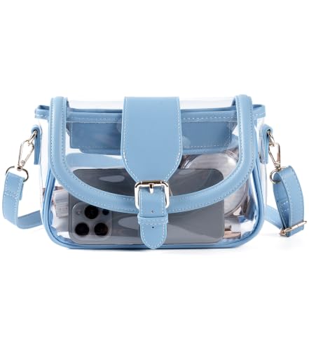 Image of Clear Bag for Stadium Events, Stadium Approved Clear Crossbody Bag for women,Waterproof Saddle bag for Concert