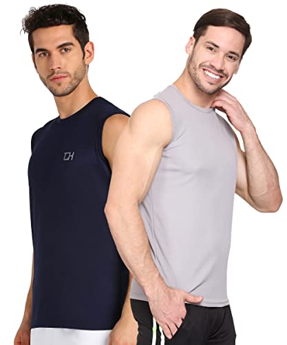 Image of TQH Sleeveless T Shirts for Men | Vest for Men | Tank Top Man | Sando for Man | Men's Sleeveless Gym Vest Round Neck Solid Casual T-Shirt for Workout Running Sports Beach