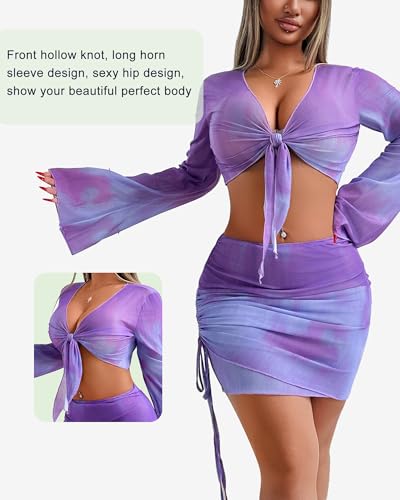 Image of Two Piece Skirt Set Shirt and Skirt Set for Women Going Out Sets Club Outfits Cute 2 Piece Sets Sexy Rave Mini Skirt