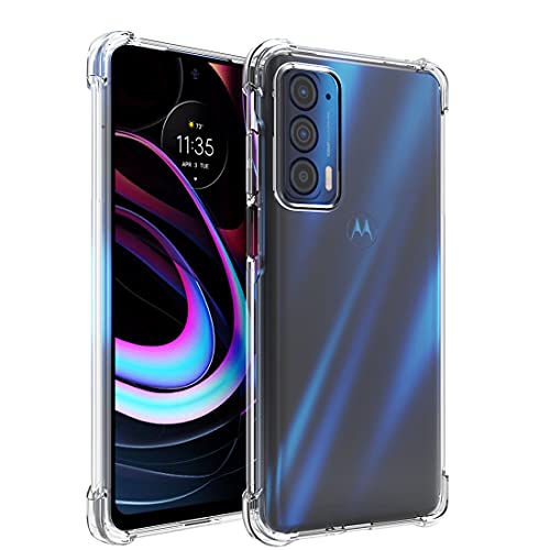 Osophter for Moto Edge 2021 Case,Moto Edge 5G UW Case Clear Transparent Flower Reinforced Corners TPU Shock-Absorption Flexible Cell Phone Cover for Motorola Moto Edge 2021(Clear)