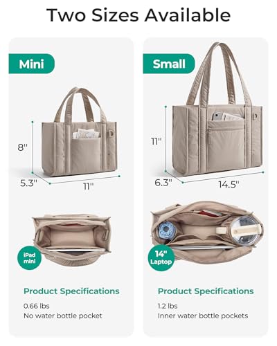 Image of BAGSMART Boxy Tote Bag for Women, Crossbody Bag with Zipper, Crush Bow Purses for Travel Work College