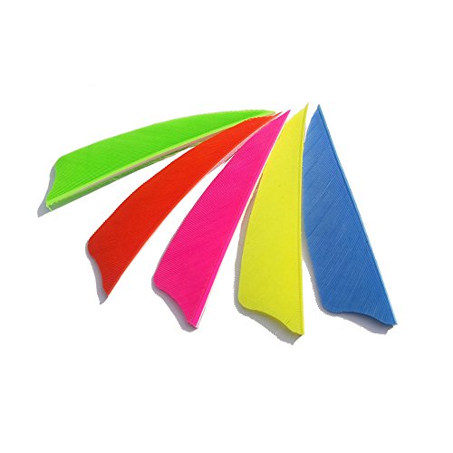 SHARROW 50 Stück Bogenschießen Naturfedern Pfeilfedern 3 Zoll Feder für Pfeil Fletching (Orange)