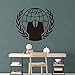 Stemma Anonimo Internet Hacker Adesivo Murale Camera Dei Bambini Camera Da Letto Protesta Online Simbolo Geek Decalcomania Da Muro Vinile Home Decor 56Cmwidex50Cmhigh