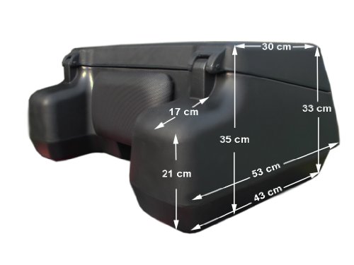 RS Trade 150 L Quad - ATV Universal Transport Koffer Topcase aus hochwertigem Kunststoff, abschliessbar und mit Rückenlehne. Inkl. Montagematerial und verstärkter Bodenschale