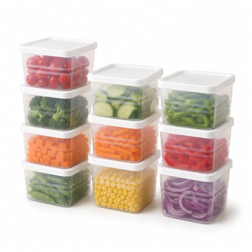 Image of Krevo Fridge Storage Containers 3600ml Pack of 18 | Airtight BPA Free White