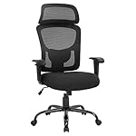 BestOffice Big and Tall Office Chair Ergonomic Chair 400lbs Wide Seat Executive Desk Chair with Lumbar Support Adjustable Armrest Headrest High Back Mesh Chair Rolling Swivel Task Chair(Black)