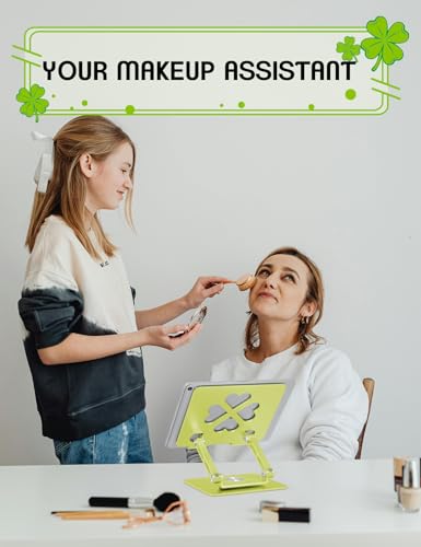 Image of Tablet Stand for iPad,360 Rotating Desktop Holder - Aluminum Adjustable & Foldable Desk Holder for iPad Pro 12.9 /11,Air 10.9,Samsung Tab S9,Portable Home /Office,Gift for Adults,Teens (Green)