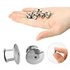 Pin Backs, Locking Pin Backs, 30 Pieces Metal Keepers Clasp Needle Back Lock Flat Head clamp Badge Fastener Tie Tack Lapel Brooch Enamel Lapel Pins Lock and DIY Crafts,Without Needle - Sliver #2