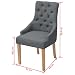 vidaXL 2X Sillas Comedor Clásicas Tela Gris Oscuro Patas Madera Roble Sillón