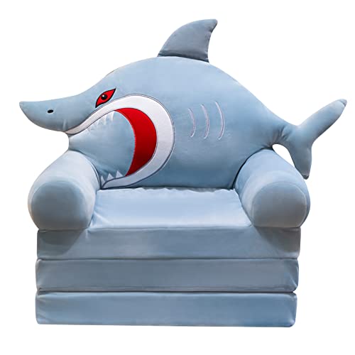 Plaid Seat Cushions Plush Foldable Kids Sofa Backrest Armchair 2 In 1 Foldable Children Sofa Cute Cartoon Lazy Sofa Children Flip Open Sofa Bed For Living Room Bedroom Without Lumbar (Blue, One Size) #TOP22