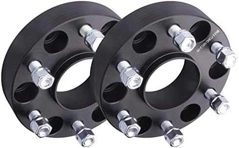 DCVAMOUS 2PC Black 6x5.5 Hubcentric Wheel Spacers 1.5 Inch with 14x1.5 Studs Compatible with Chevy GMC 6 Lug 6x139.7 for 1999-2022 Silverado Sierra 1500 | 1988-2022 Suburban Yukon | 2019-2022 RAM-1500