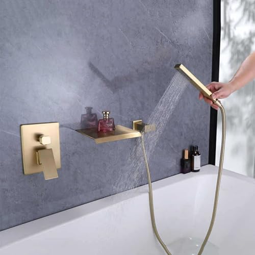 Ensemble de pommeau de douche avec robinets mélangeurs encastrés de bain - 2