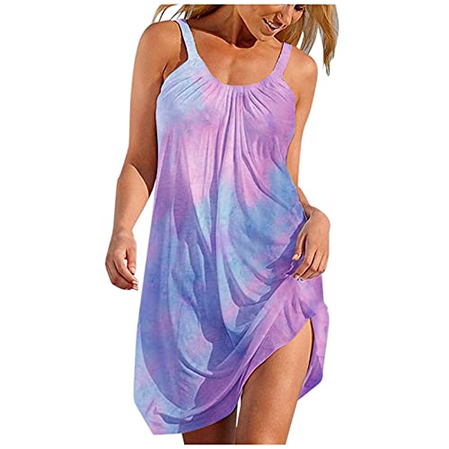 Womens Dresses Casual Summer Midi Length Summer Dresses for Women Casual Women Sleeveless Print Midi Dresses Halter Neck