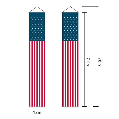 4Th Of July Decorations Outdoor, Hanging Patriotic Vertical American Flag Banners Door Porch Signs, Red White And Blue Decorations For Fourth Of July Memorial Day Independence Day Decor(Usa Flag) #TOP1