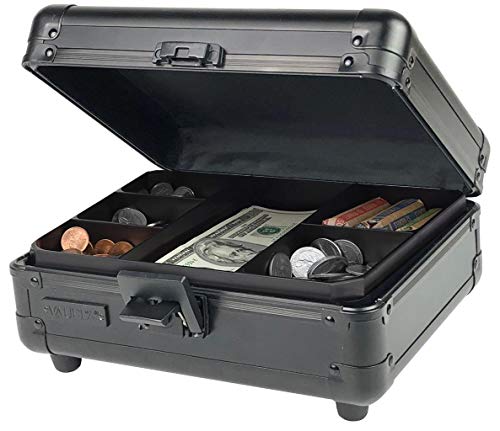 Vaultz Cash Box, 9.8 L X 8 H X 3.75 W Inches, Super Tactical Black (Vz00834) #TOP1
