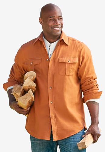 KingSize Men's Big & Tall Signature Solid Flannel Shirt3