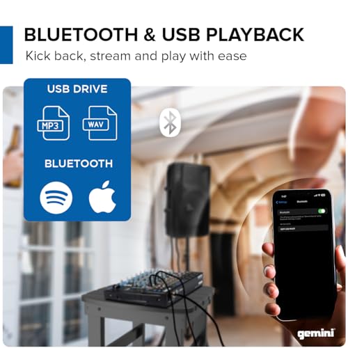 GEMINI GEM 12 USB Mixer / Bluetooth / USB Media Player / Streaming / 12 Kanäle / DSP Effekte / Phantomspeisung