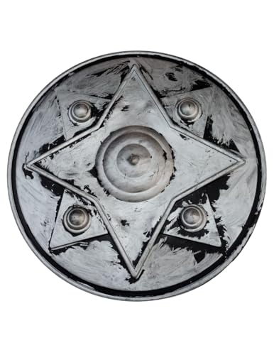 Image of BookMyCostume Antique War Shield Dhaal Single Piece Kids Adults Fancy Dress Costume Accessory - Silver