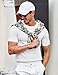 COOFANDY Mens Summer Shirts Ribbed Short Sleeve Casual Tee Crewneck Undershirts Knit Tshirt White