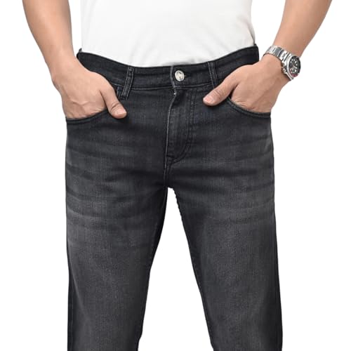 Image of WROGN Men's Slim Fit Jeans | Cotton Stretch | Solid | Casual Denim
