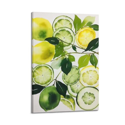 Poster sur toile fruits vert citron pour chambre moderne lumineuse