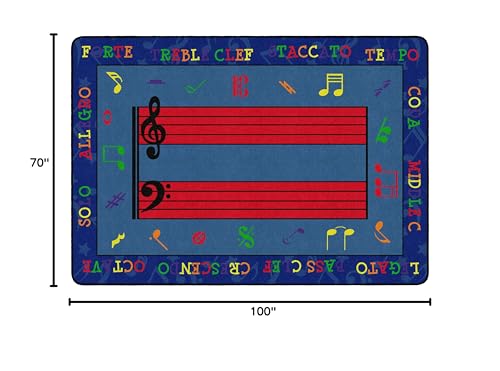 Flagship Carpets Fun with Music Colorful Musical Notes Classroom Educational Area Rug for Kids and Teachers, Durable Quality for Schools, Preschool, Daycare, Learning Centers, 5'10" x 8'4" - Thumbnail 3