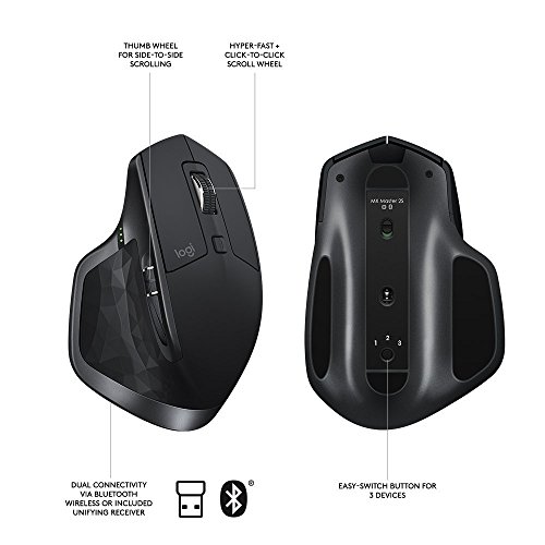 Logitech MX Master 2S Wireless Mouse with Flow Cross-Computer Control and File Sharing for PC and Mac, Graphite by Logitech - Used condition - Image 3