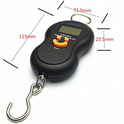 Image of Easelife Pocket Electronic Weighing Scale, Digital 50Kg Weighing Scale Heavy Duty Portable, Metal Hook Type Luggage Scale(A04)