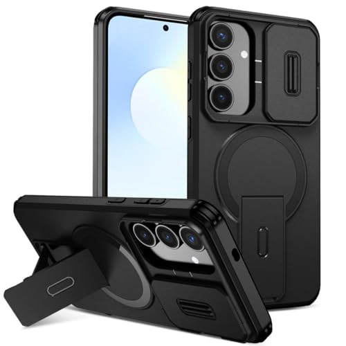 Image of ShieldTech MagStand Series Case for Samsung Galaxy S26 FE, Mobile Phone Cover with Sliding Camera Shield, Mag-Safe, Kickstand, Shockproof for Samsung Galaxy S26 FE 5G - Black