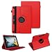 Produktbild NAUC Tablet Tasche für Medion Lifetab P10752 P10710 P10610 P10603 P10606 P10602 P9702 Hülle Schutzhülle Universal Kunstleder Standfunktion 360 Drehbar, Farben:Rot