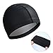 HERCHR Swim Hat, High Elasticity Swimming Hat PU Coating Bathing Hat Swim Hat Soft Comfortable Waterproof Universal for Outdoors Indoors Swimming(Black)