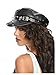 WDIRARA Women's Rivet PU Leather Beret Hat Fashion Caps Punk Rock Gothic Hats Metal Black One-Size