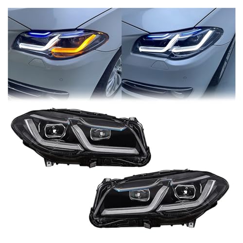 2PCS LED Headlights Compatible For BMW F10 F18 2010-2017 M5 520i 520d 530i 530d LED Lights Compatible For BMW F10 F18 Headlights Car Accessories(11-13,FOR XENON_NO AFS)